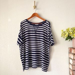 Cabi Navy striped blouse